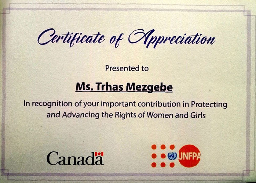 
Certificate of Appreciation

for Advancing the Rights of Women and Girls